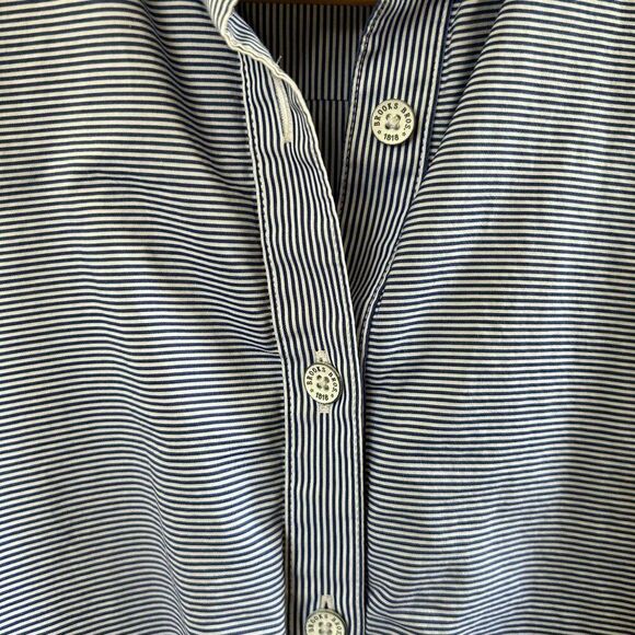 Brooks Brothers Red Fleece 6 Striped Button Front Dress Blue White Sleeveless - Picture 5 of 11